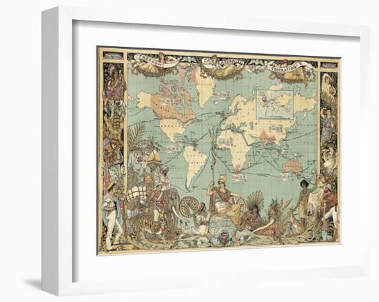 Extent of the British Empire in 1886-Walter Crane-Framed Premium Giclee Print