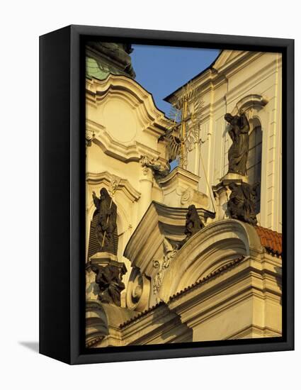 Exterior Detail of Baroque Facade of St. Nicholas Church, Stare Mesto, Czech Republic-Richard Nebesky-Framed Premier Image Canvas