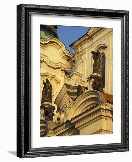 Exterior Detail of Baroque Facade of St. Nicholas Church, Stare Mesto, Czech Republic-Richard Nebesky-Framed Photographic Print