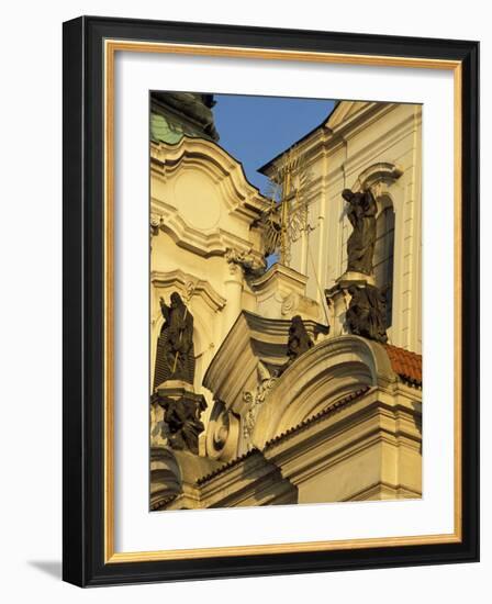 Exterior Detail of Baroque Facade of St. Nicholas Church, Stare Mesto, Czech Republic-Richard Nebesky-Framed Photographic Print