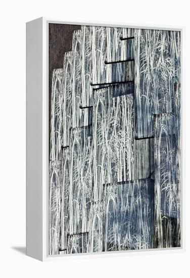Exterior Detail of Grey Glass Panels Imprinted with Willow Branches Pattern-Julian Castle-Framed Stretched Canvas
