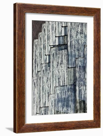 Exterior Detail of Grey Glass Panels Imprinted with Willow Branches Pattern-Julian Castle-Framed Photo