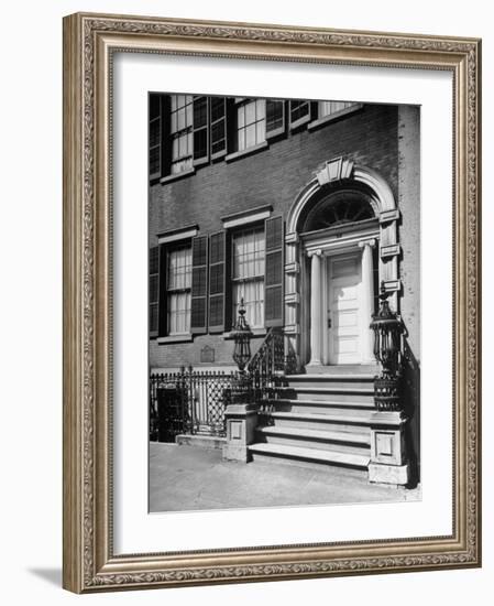 Exterior Facade of the Landmark 19th Century Merchant House with Handsome Wrought-Iron Balustrade-Walter Sanders-Framed Photographic Print