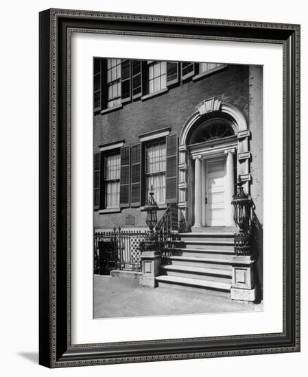 Exterior Facade of the Landmark 19th Century Merchant House with Handsome Wrought-Iron Balustrade-Walter Sanders-Framed Photographic Print