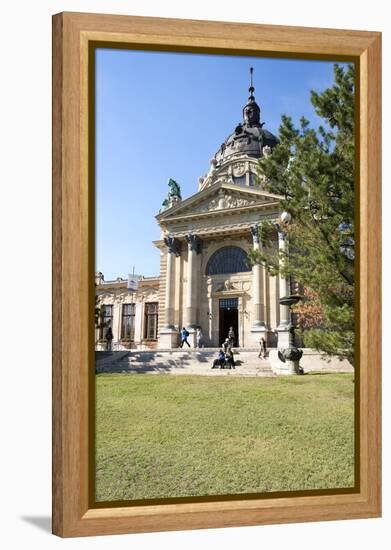 Exterior Facade with Columns and Sculptures of the Famed Szechenhu Thermal Bath House-Kimberly Walker-Framed Premier Image Canvas