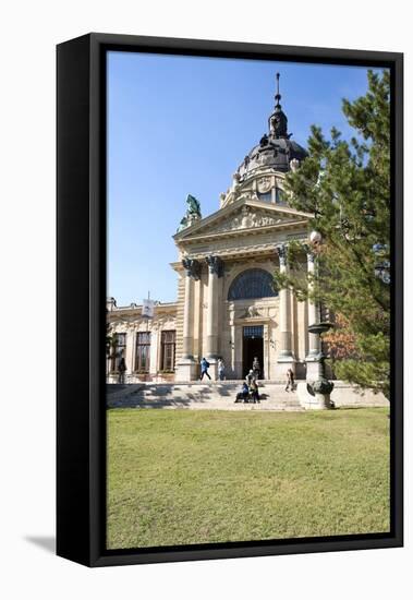 Exterior Facade with Columns and Sculptures of the Famed Szechenhu Thermal Bath House-Kimberly Walker-Framed Premier Image Canvas