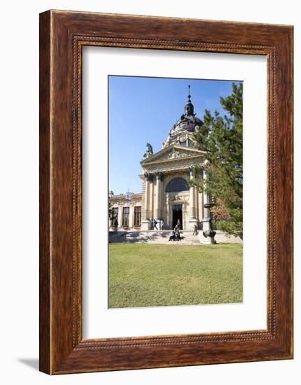 Exterior Facade with Columns and Sculptures of the Famed Szechenhu Thermal Bath House-Kimberly Walker-Framed Photographic Print