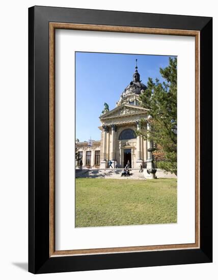 Exterior Facade with Columns and Sculptures of the Famed Szechenhu Thermal Bath House-Kimberly Walker-Framed Photographic Print