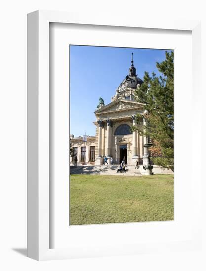 Exterior Facade with Columns and Sculptures of the Famed Szechenhu Thermal Bath House-Kimberly Walker-Framed Photographic Print