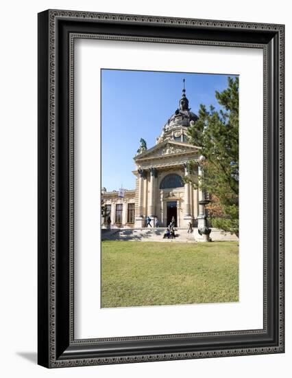 Exterior Facade with Columns and Sculptures of the Famed Szechenhu Thermal Bath House-Kimberly Walker-Framed Photographic Print