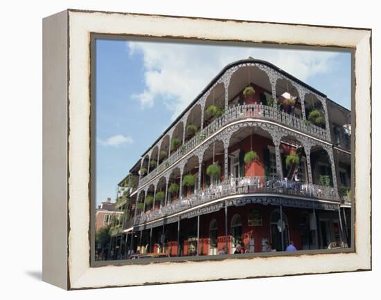 Exterior of a Building with Balconies, French Quarter Architecture, New Orleans, Louisiana, USA-Alison Wright-Framed Premier Image Canvas