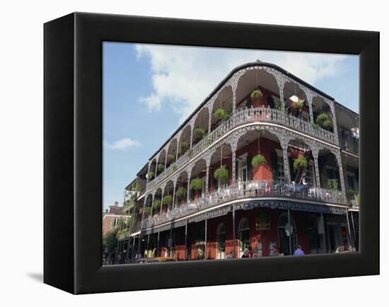 Exterior of a Building with Balconies, French Quarter Architecture, New Orleans, Louisiana, USA-Alison Wright-Framed Premier Image Canvas