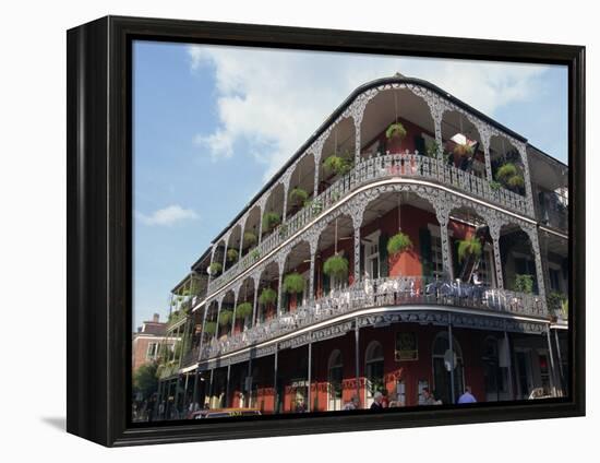 Exterior of a Building with Balconies, French Quarter Architecture, New Orleans, Louisiana, USA-Alison Wright-Framed Premier Image Canvas