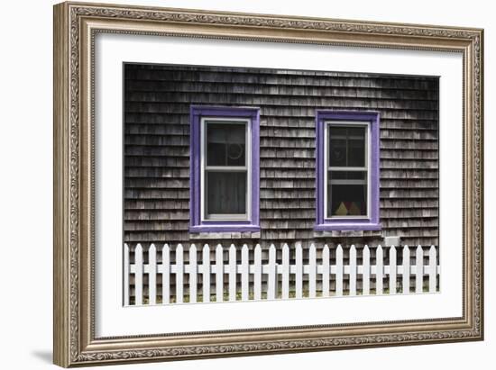 Exterior of a Shingle Carpenter Gothic (Gingerbread) Cottage with White Picket Fence-Julian Castle-Framed Photo