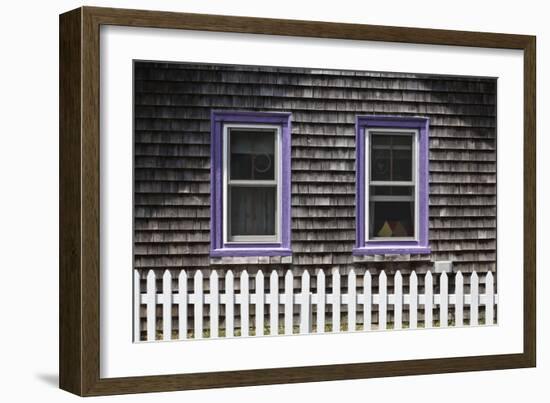 Exterior of a Shingle Carpenter Gothic (Gingerbread) Cottage with White Picket Fence-Julian Castle-Framed Photo