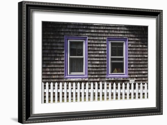 Exterior of a Shingle Carpenter Gothic (Gingerbread) Cottage with White Picket Fence-Julian Castle-Framed Photo