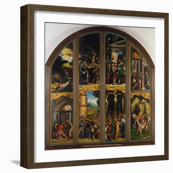 Exterior of a Winged Altar with Eight Scenes Form the Passion of Christ, C. 1524-Hans Holbein the Younger-Framed Giclee Print