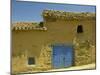 Exterior of an Adobe House with a Tile Roof and Blue Door, Salamanca, Castile Leon, Spain-Michael Busselle-Mounted Photographic Print