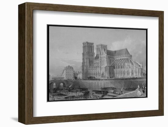 Exterior of Cathedral of Notre Dame, from France Illustrated, with Drawings by Thomas Allom-null-Framed Photographic Print