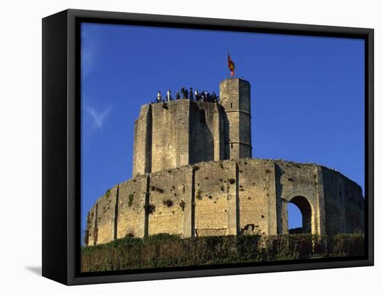 Exterior of Gisors Castle with Visitors on Battlements, Haute Normandie, France, Europe-Thouvenin Guy-Framed Premier Image Canvas