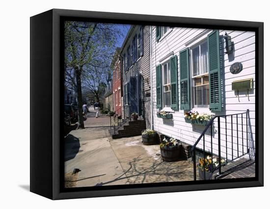 Exterior of Houses on a Typical Street, Annapolis, Maryland, USA-I Vanderharst-Framed Premier Image Canvas