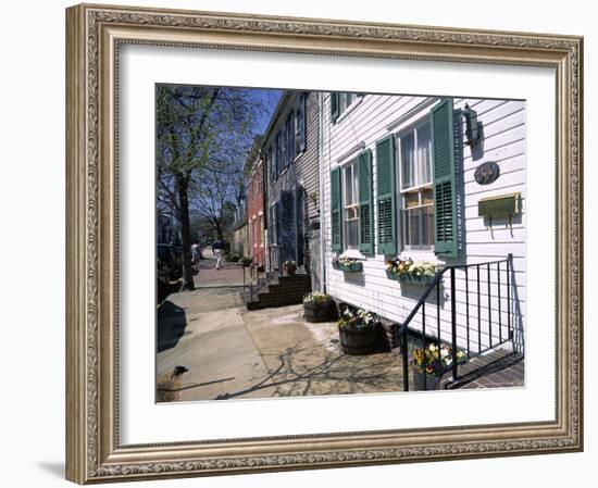 Exterior of Houses on a Typical Street, Annapolis, Maryland, USA-I Vanderharst-Framed Photographic Print