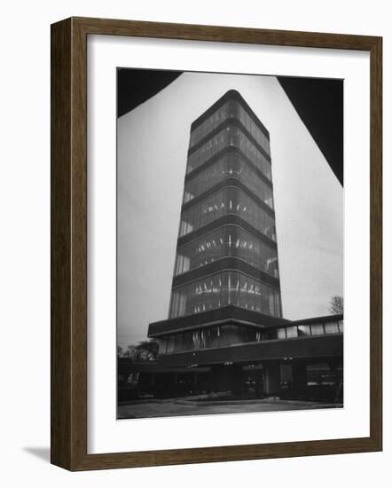 Exterior of Modern Research Tower Built by Frank Lloyd Wright For Johnson Wax Co-Eliot Elisofon-Framed Photographic Print