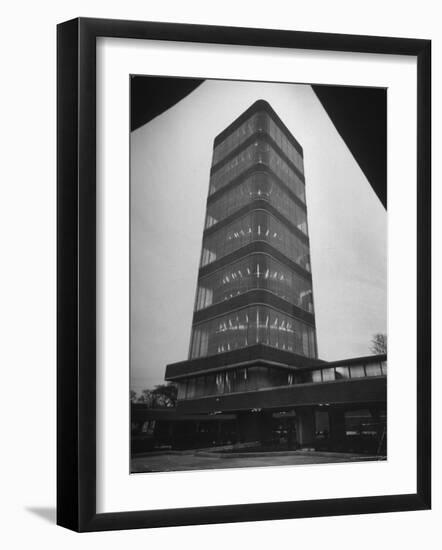 Exterior of Modern Research Tower Built by Frank Lloyd Wright For Johnson Wax Co-Eliot Elisofon-Framed Photographic Print