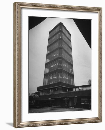 Exterior of Modern Research Tower Built by Frank Lloyd Wright For Johnson Wax Co-Eliot Elisofon-Framed Photographic Print