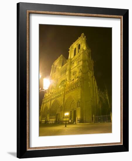 Exterior of Notre Dame Cathedral at Night, Paris, France-Jim Zuckerman-Framed Photographic Print