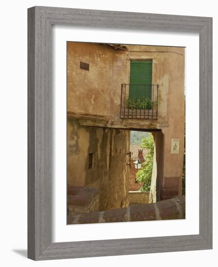 Exterior of Old Houses on a Narrow Street in the Village of Albarracin, in Aragon, Spain, Europe-Michael Busselle-Framed Photographic Print