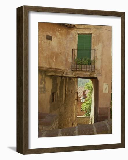 Exterior of Old Houses on a Narrow Street in the Village of Albarracin, in Aragon, Spain, Europe-Michael Busselle-Framed Photographic Print