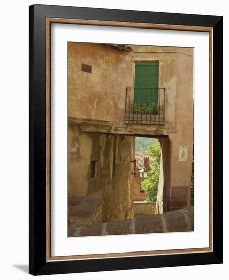 Exterior of Old Houses on a Narrow Street in the Village of Albarracin, in Aragon, Spain, Europe-Michael Busselle-Framed Photographic Print