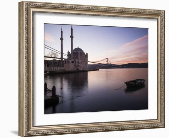 Exterior of Ortakoy Mosque and Bosphorus Bridge at Dawn, Ortakoy, Istanbul, Turkey-Ben Pipe-Framed Photographic Print