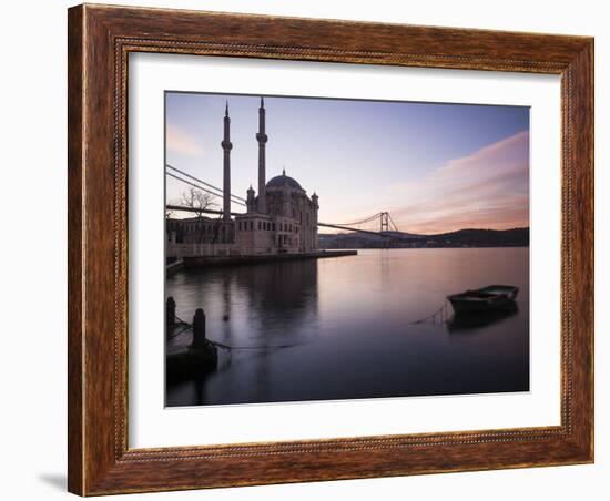 Exterior of Ortakoy Mosque and Bosphorus Bridge at Dawn, Ortakoy, Istanbul, Turkey-Ben Pipe-Framed Photographic Print