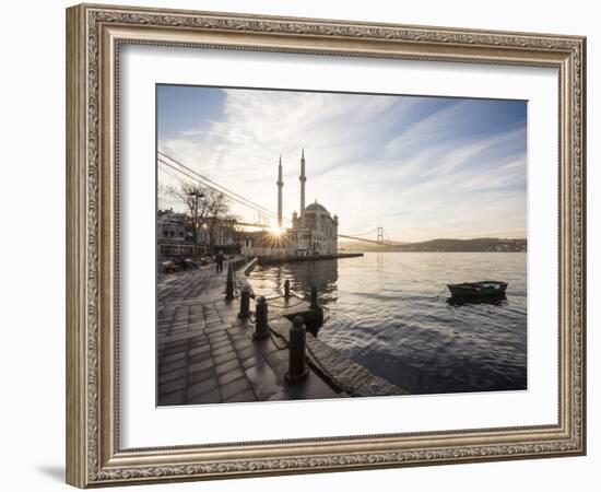 Exterior of Ortakoy Mosque and Bosphorus Bridge at Dawn, Ortakoy, Istanbul, Turkey-Ben Pipe-Framed Photographic Print