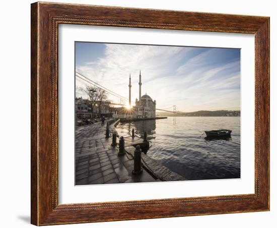 Exterior of Ortakoy Mosque and Bosphorus Bridge at Dawn, Ortakoy, Istanbul, Turkey-Ben Pipe-Framed Photographic Print