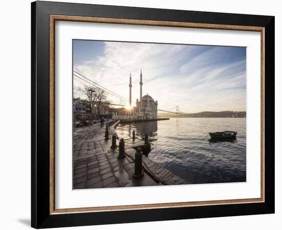 Exterior of Ortakoy Mosque and Bosphorus Bridge at Dawn, Ortakoy, Istanbul, Turkey-Ben Pipe-Framed Photographic Print