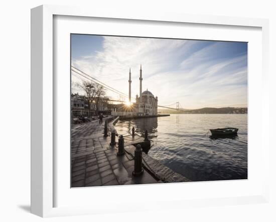 Exterior of Ortakoy Mosque and Bosphorus Bridge at Dawn, Ortakoy, Istanbul, Turkey-Ben Pipe-Framed Photographic Print