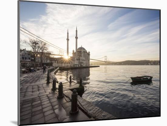 Exterior of Ortakoy Mosque and Bosphorus Bridge at Dawn, Ortakoy, Istanbul, Turkey-Ben Pipe-Mounted Photographic Print