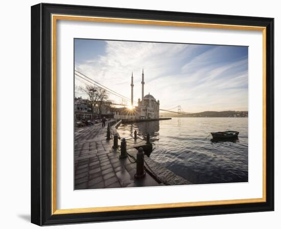 Exterior of Ortakoy Mosque and Bosphorus Bridge at Dawn, Ortakoy, Istanbul, Turkey-Ben Pipe-Framed Photographic Print