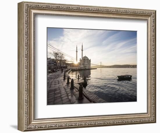 Exterior of Ortakoy Mosque and Bosphorus Bridge at Dawn, Ortakoy, Istanbul, Turkey-Ben Pipe-Framed Photographic Print