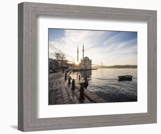 Exterior of Ortakoy Mosque and Bosphorus Bridge at Dawn, Ortakoy, Istanbul, Turkey-Ben Pipe-Framed Photographic Print