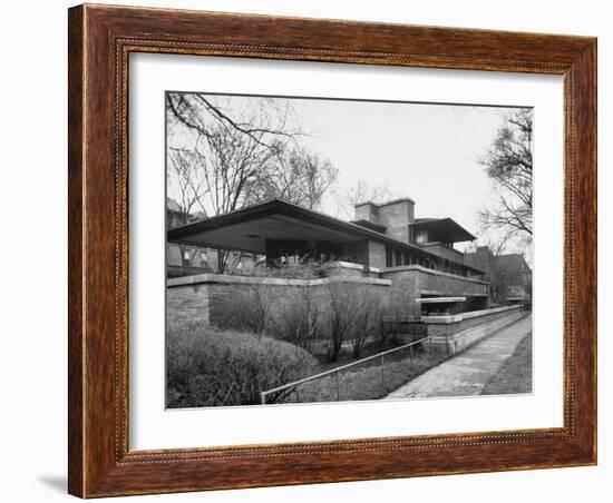 Exterior of Robie House Designed by Frank Lloyd Wright-null-Framed Photographic Print