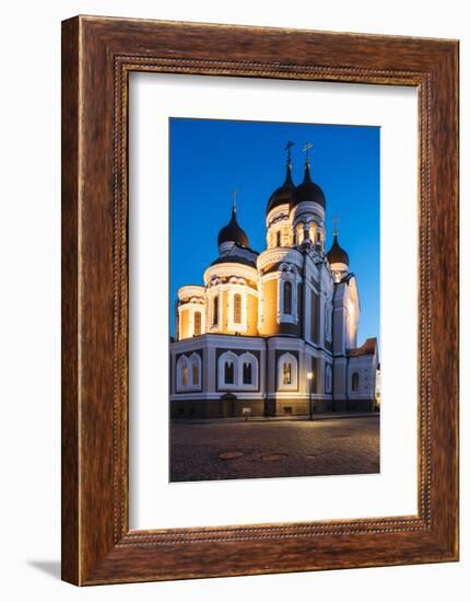 Exterior of Russian Orthodox Alexander Nevsky Cathedral at night, Toompea, Old Town, UNESCO World H-Ben Pipe-Framed Photographic Print