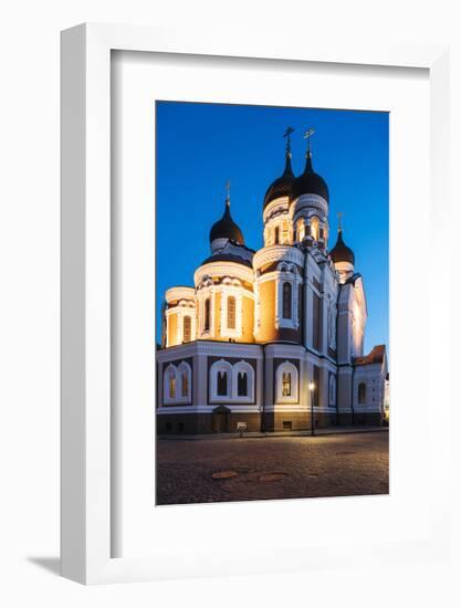 Exterior of Russian Orthodox Alexander Nevsky Cathedral at night, Toompea, Old Town, UNESCO World H-Ben Pipe-Framed Photographic Print