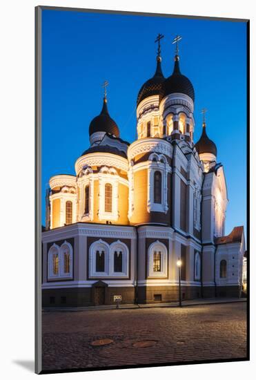 Exterior of Russian Orthodox Alexander Nevsky Cathedral at night, Toompea, Old Town, UNESCO World H-Ben Pipe-Mounted Photographic Print