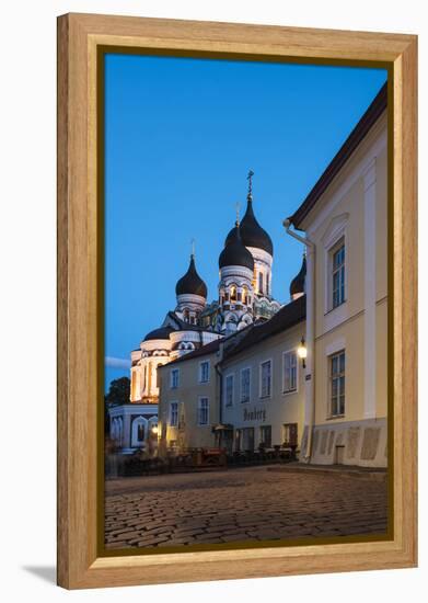 Exterior of Russian Orthodox Alexander Nevsky Cathedral at night, Toompea, Old Town, UNESCO World H-Ben Pipe-Framed Premier Image Canvas