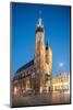 Exterior of Saint Mary's Basilica in Market Square at night, Krakow, Poland-Ben Pipe-Mounted Photographic Print