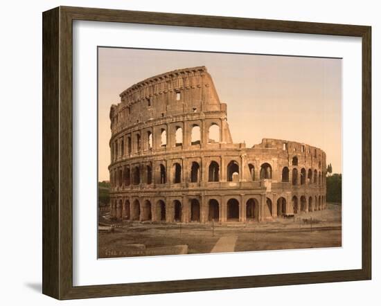 Exterior of the Coliseum, Rome, Italy, c.1890-c.1900-null-Framed Photographic Print